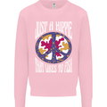 Just a Hippy That Likes to Fish Fishing Fisherman Kids Sweatshirt Jumper Light Pink