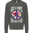 Just a Hippy That Likes to Fish Fishing Fisherman Kids Sweatshirt Jumper Storm Grey