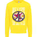 Just a Hippy That Likes to Fish Fishing Fisherman Kids Sweatshirt Jumper Yellow