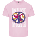 Just a Hippy That Likes to Fish Fishing Fisherman Kids T-Shirt Childrens Light Pink