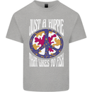 Just a Hippy That Likes to Fish Fishing Fisherman Kids T-Shirt Childrens Sports Grey