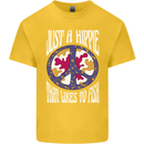 Just a Hippy That Likes to Fish Fishing Fisherman Kids T-Shirt Childrens Yellow