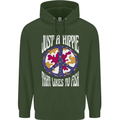 Just a Hippy That Likes to Fish Fishing Fisherman Mens 80% Cotton Hoodie Forest Green