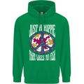 Just a Hippy That Likes to Fish Fishing Fisherman Mens 80% Cotton Hoodie Irish Green