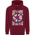 Just a Hippy That Likes to Fish Fishing Fisherman Mens 80% Cotton Hoodie Maroon