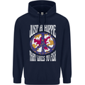 Just a Hippy That Likes to Fish Fishing Fisherman Mens 80% Cotton Hoodie Navy Blue