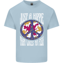 Just a Hippy That Likes to Fish Fishing Fisherman Mens Cotton T-Shirt Tee Top Light Blue