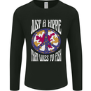 Just a Hippy That Likes to Fish Fishing Fisherman Mens Long Sleeve T-Shirt Black