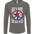 Just a Hippy That Likes to Fish Fishing Fisherman Mens Long Sleeve T-Shirt Charcoal