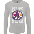 Just a Hippy That Likes to Fish Fishing Fisherman Mens Long Sleeve T-Shirt Sports Grey