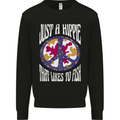 Just a Hippy That Likes to Fish Fishing Fisherman Mens Sweatshirt Jumper Black