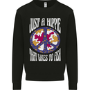 Just a Hippy That Likes to Fish Fishing Fisherman Mens Sweatshirt Jumper Black
