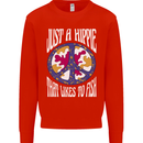 Just a Hippy That Likes to Fish Fishing Fisherman Mens Sweatshirt Jumper Bright Red