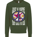 Just a Hippy That Likes to Fish Fishing Fisherman Mens Sweatshirt Jumper Forest Green