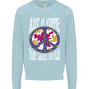 Just a Hippy That Likes to Fish Fishing Fisherman Mens Sweatshirt Jumper Light Blue