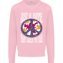 Just a Hippy That Likes to Fish Fishing Fisherman Mens Sweatshirt Jumper Light Pink