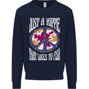 Just a Hippy That Likes to Fish Fishing Fisherman Mens Sweatshirt Jumper Navy Blue