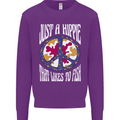 Just a Hippy That Likes to Fish Fishing Fisherman Mens Sweatshirt Jumper Purple