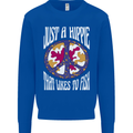 Just a Hippy That Likes to Fish Fishing Fisherman Mens Sweatshirt Jumper Royal Blue