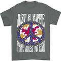 Just a Hippy That Likes to Fish Fishing Fisherman Mens T-Shirt 100% Cotton Charcoal