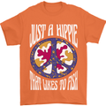 Just a Hippy That Likes to Fish Fishing Fisherman Mens T-Shirt 100% Cotton Orange