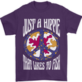 Just a Hippy That Likes to Fish Fishing Fisherman Mens T-Shirt 100% Cotton Purple