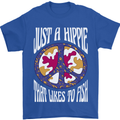 Just a Hippy That Likes to Fish Fishing Fisherman Mens T-Shirt 100% Cotton Royal Blue