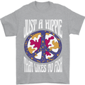 Just a Hippy That Likes to Fish Fishing Fisherman Mens T-Shirt 100% Cotton Sports Grey