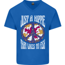 Just a Hippy That Likes to Fish Fishing Fisherman Mens V-Neck Cotton T-Shirt Royal Blue