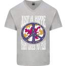 Just a Hippy That Likes to Fish Fishing Fisherman Mens V-Neck Cotton T-Shirt Sports Grey