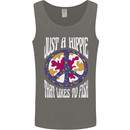 Just a Hippy That Likes to Fish Fishing Fisherman Mens Vest Tank Top Charcoal