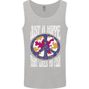 Just a Hippy That Likes to Fish Fishing Fisherman Mens Vest Tank Top Sports Grey