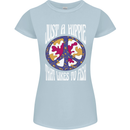 Just a Hippy That Likes to Fish Fishing Fisherman Womens Petite Cut T-Shirt Light Blue