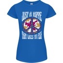 Just a Hippy That Likes to Fish Fishing Fisherman Womens Petite Cut T-Shirt Royal Blue