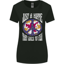 Just a Hippy That Likes to Fish Fishing Fisherman Womens Wider Cut T-Shirt Black