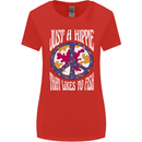 Just a Hippy That Likes to Fish Fishing Fisherman Womens Wider Cut T-Shirt Red