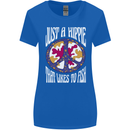 Just a Hippy That Likes to Fish Fishing Fisherman Womens Wider Cut T-Shirt Royal Blue