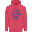 Just a Mom Who Loves Baseball Childrens Kids Hoodie Heliconia