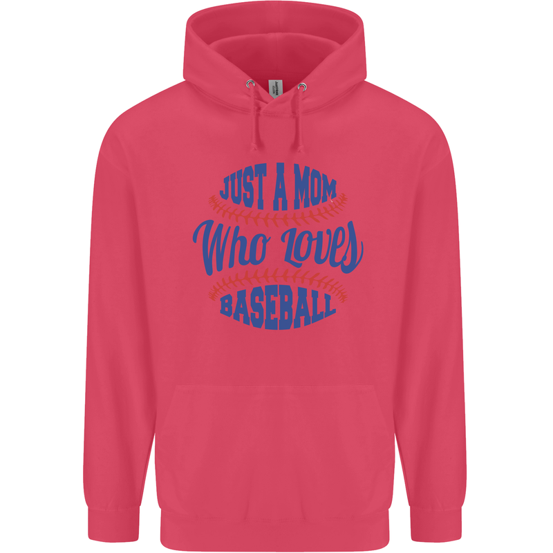 Just a Mom Who Loves Baseball Childrens Kids Hoodie Heliconia