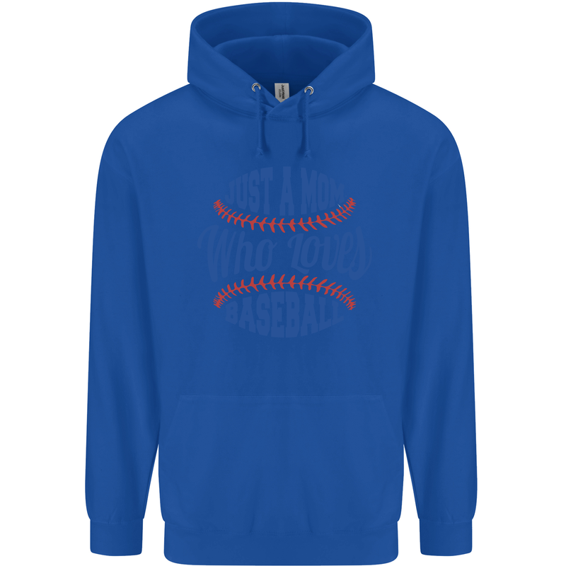 Just a Mom Who Loves Baseball Childrens Kids Hoodie Royal Blue