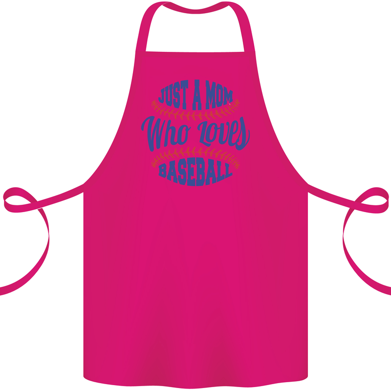 Just a Mom Who Loves Baseball Cotton Apron 100% Organic Pink