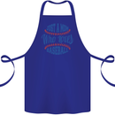 Just a Mom Who Loves Baseball Cotton Apron 100% Organic Royal Blue