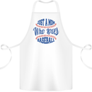 Just a Mom Who Loves Baseball Cotton Apron 100% Organic White