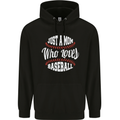 Just a Mom Who Loves Baseball Funny Childrens Kids Hoodie Black