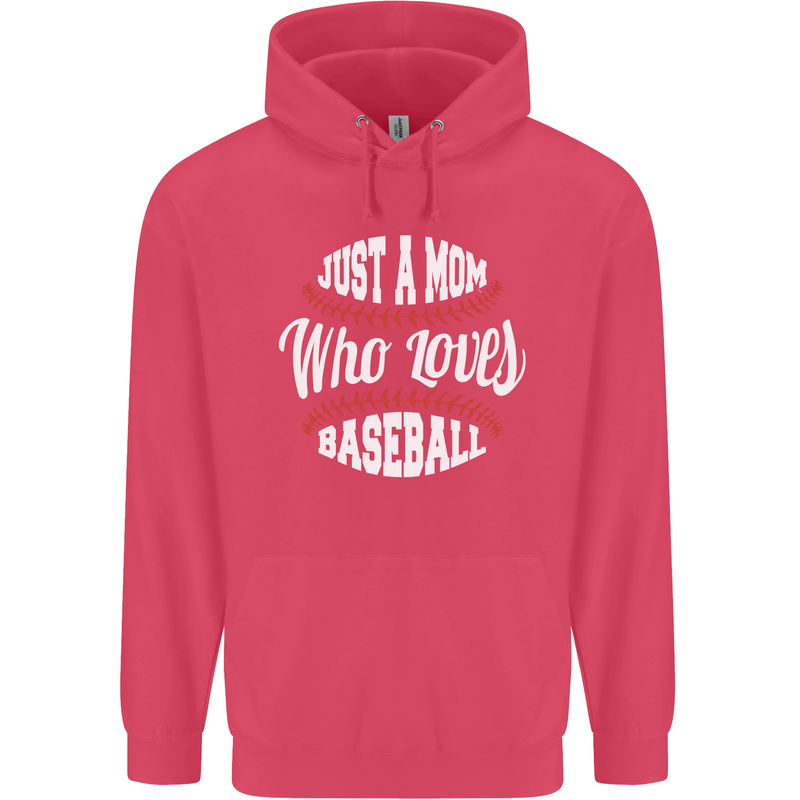 Just a Mom Who Loves Baseball Funny Childrens Kids Hoodie Heliconia