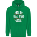 Just a Mom Who Loves Baseball Funny Childrens Kids Hoodie Irish Green