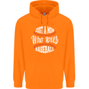Just a Mom Who Loves Baseball Funny Childrens Kids Hoodie Orange