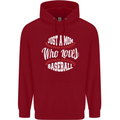 Just a Mom Who Loves Baseball Funny Childrens Kids Hoodie Red