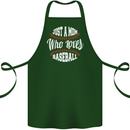 Just a Mom Who Loves Baseball Funny Cotton Apron 100% Organic Forest Green