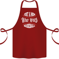 Just a Mom Who Loves Baseball Funny Cotton Apron 100% Organic Maroon